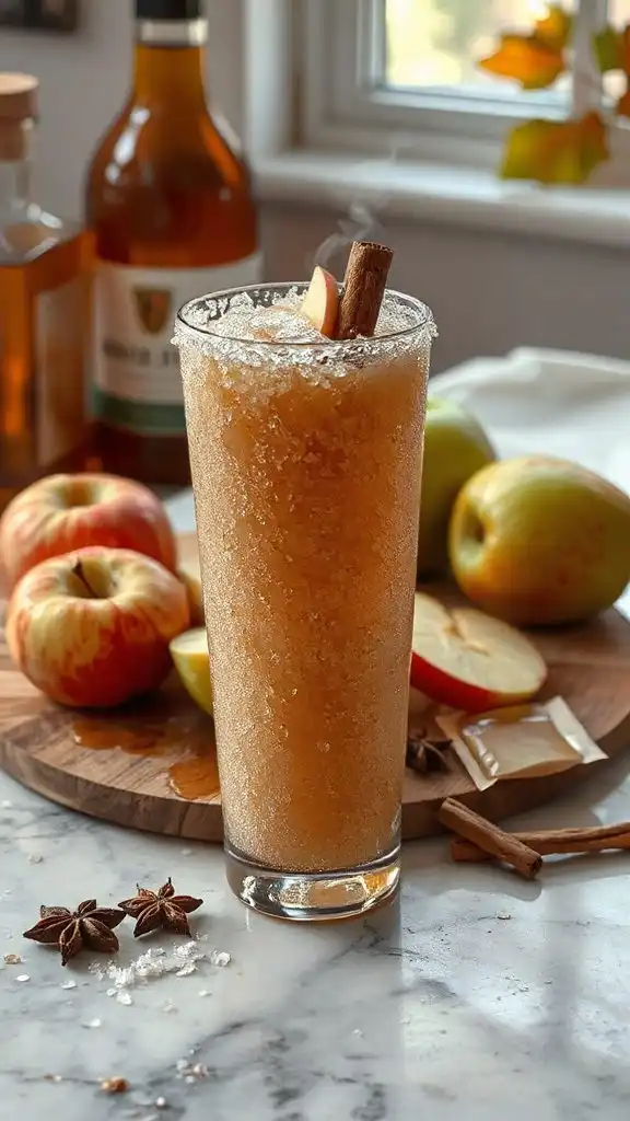 spiked apple cider slushies