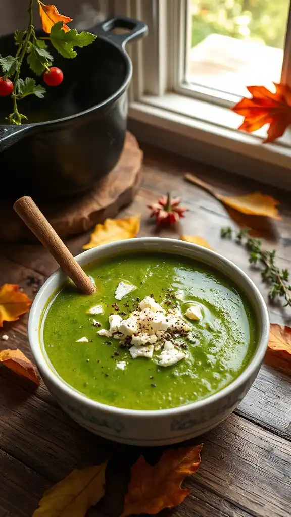 spinach feta brown rice soup