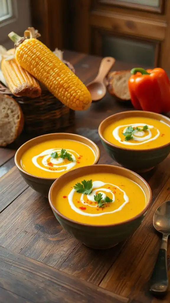 sweet corn pepper soup