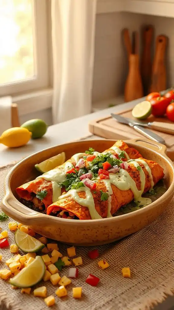 sweet potato black bean enchiladas