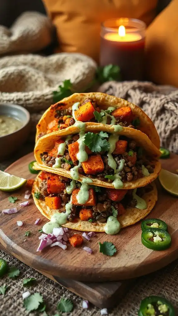 sweet potato lentil tacos