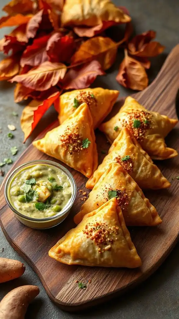 sweet potato paneer samosas