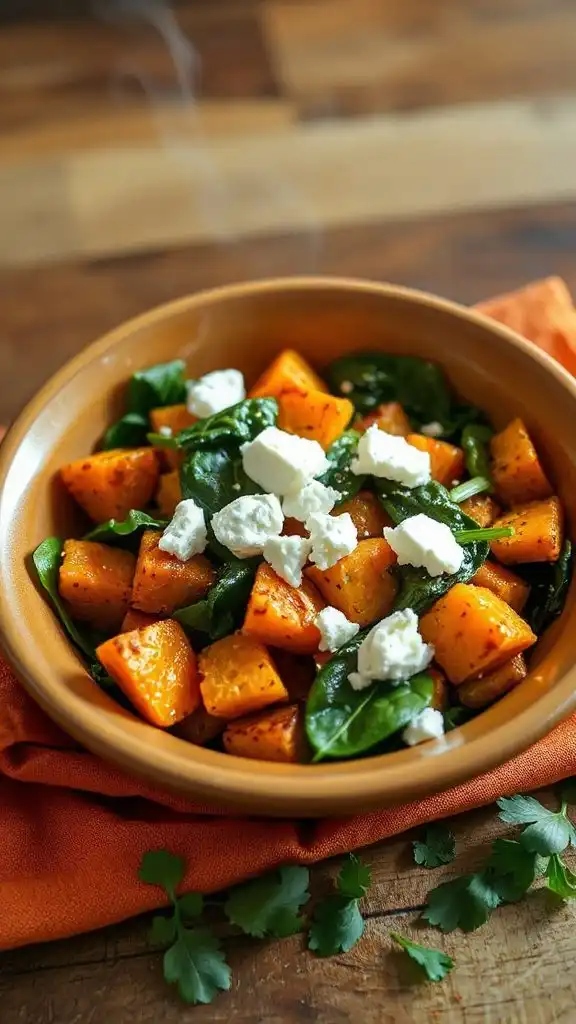 sweet potato spinach feta hash