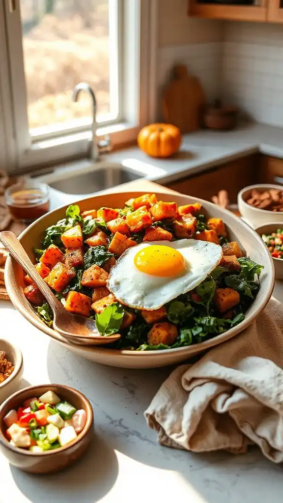 sweet potato spinach hash