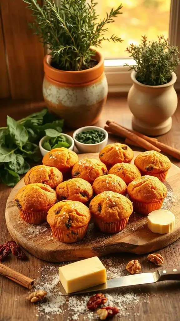 sweet potato spinach muffins