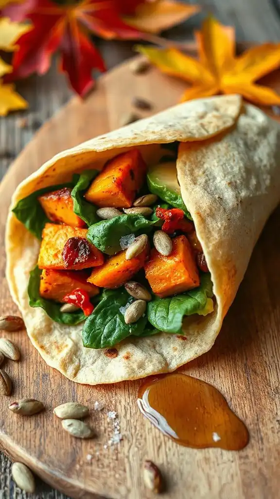 sweet potato spinach wrap