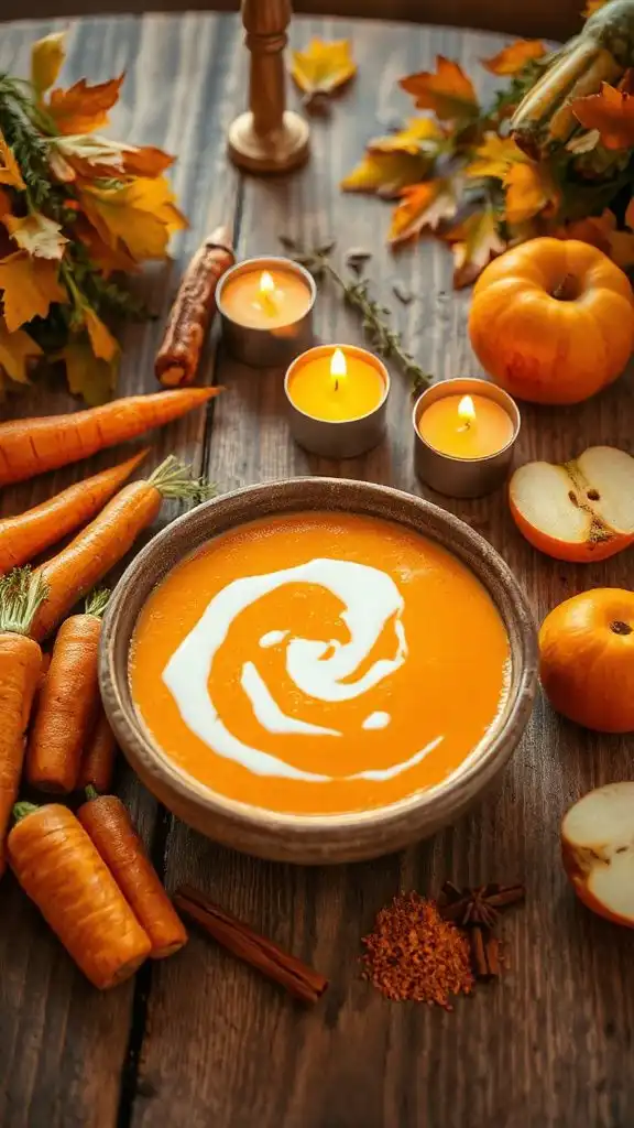 sweet spiced carrot apple soup