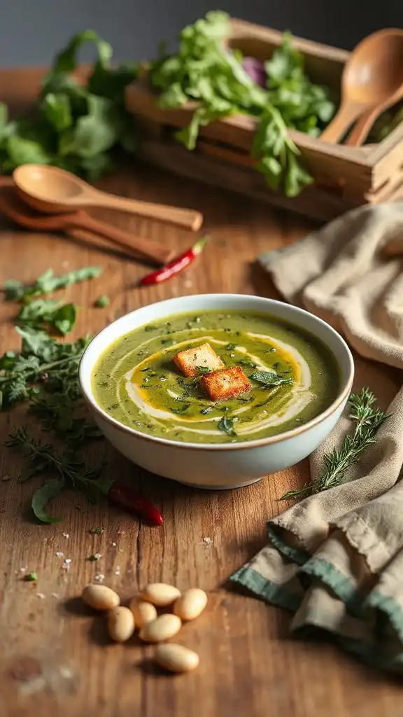 tangy arugula bean soup tangy arugula bean soup