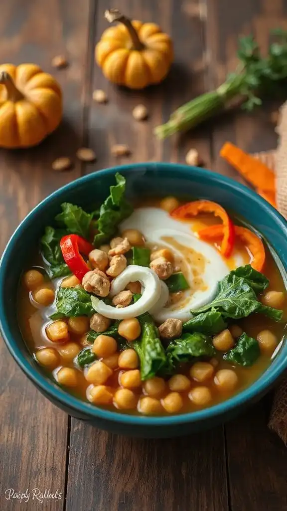 thai chickpea kale soup