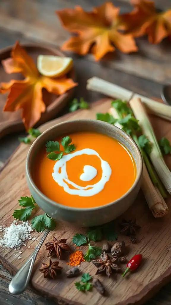 thai inspired carrot coconut soup