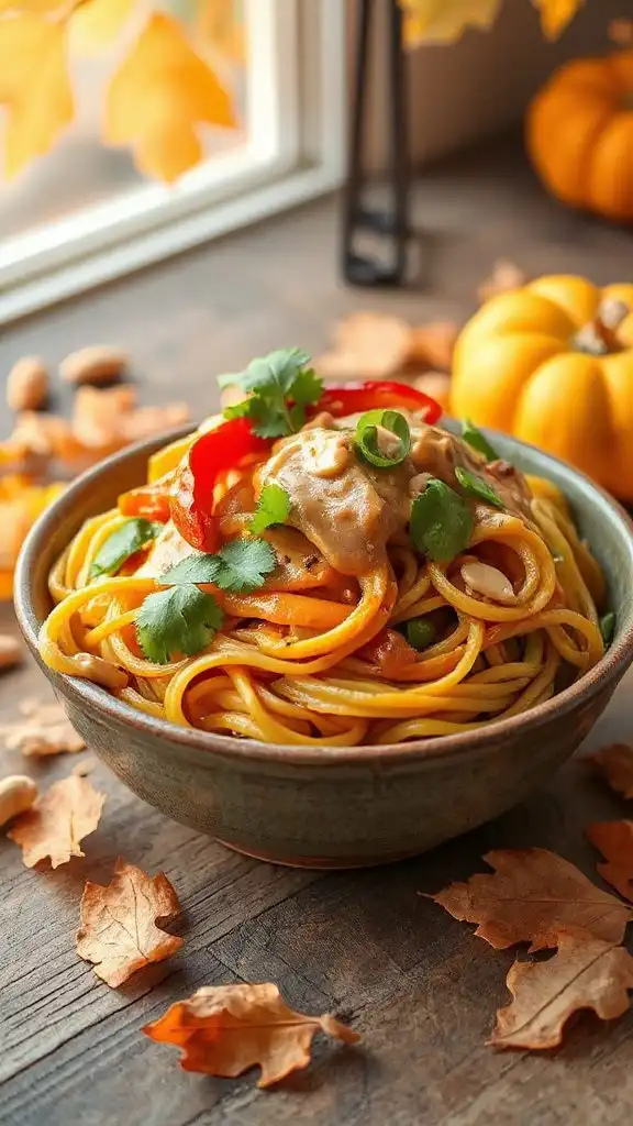 thai peanut squash noodles