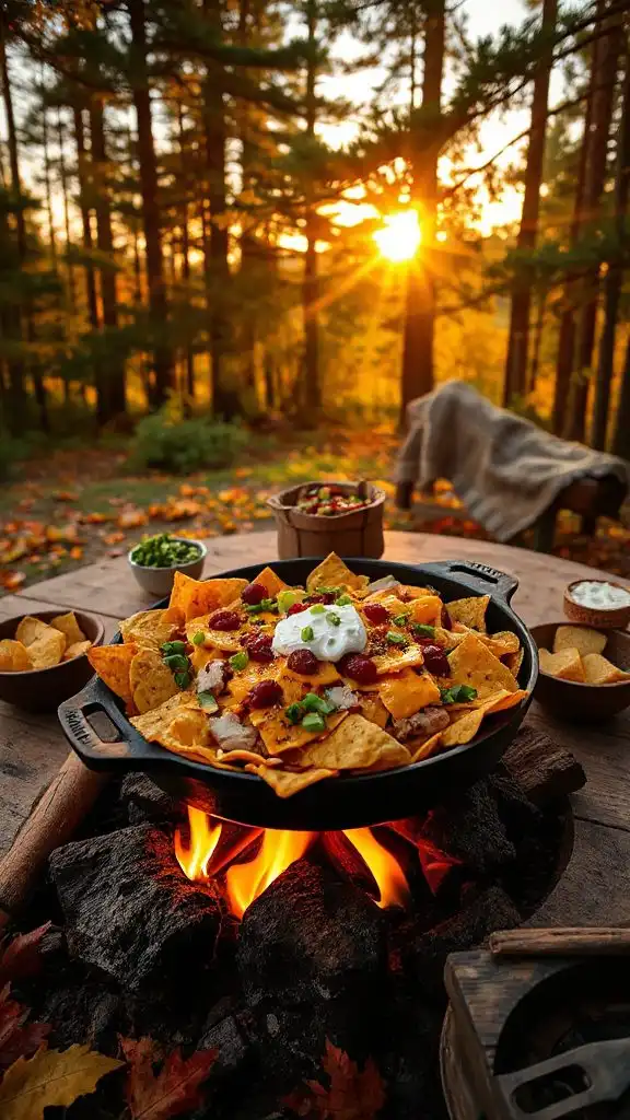 thanksgiving inspired campfire nachos