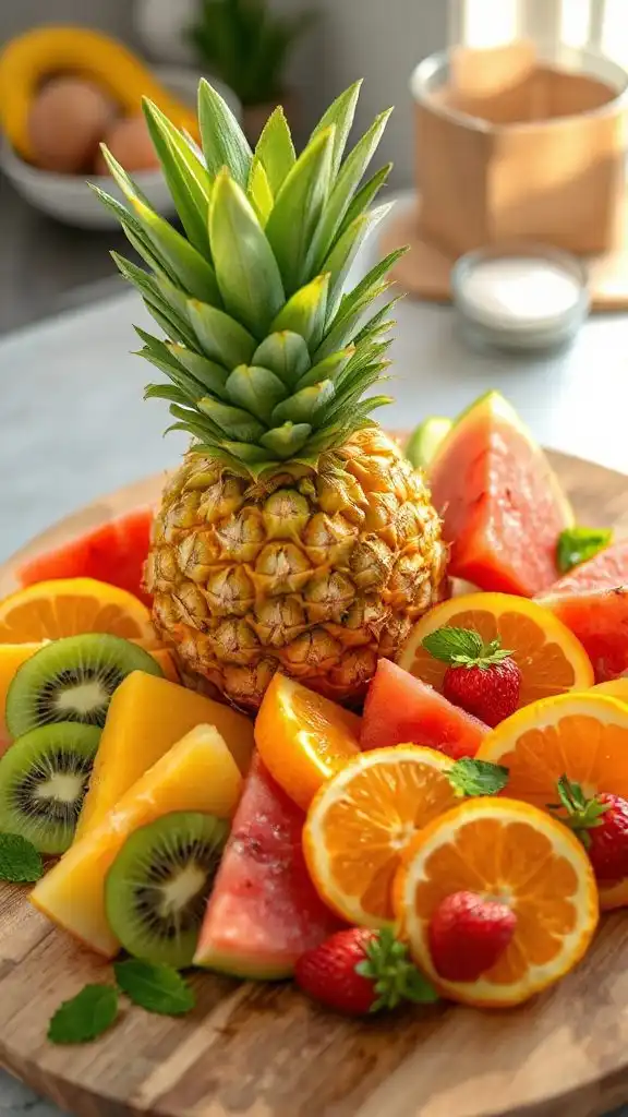 tropical star shaped pineapple platter