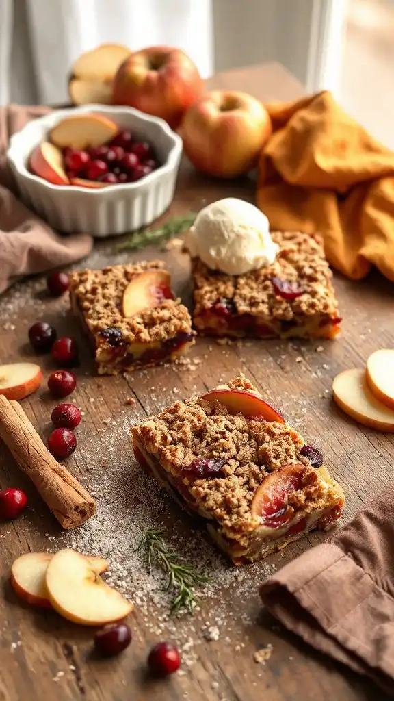 vegan apple cranberry crumble