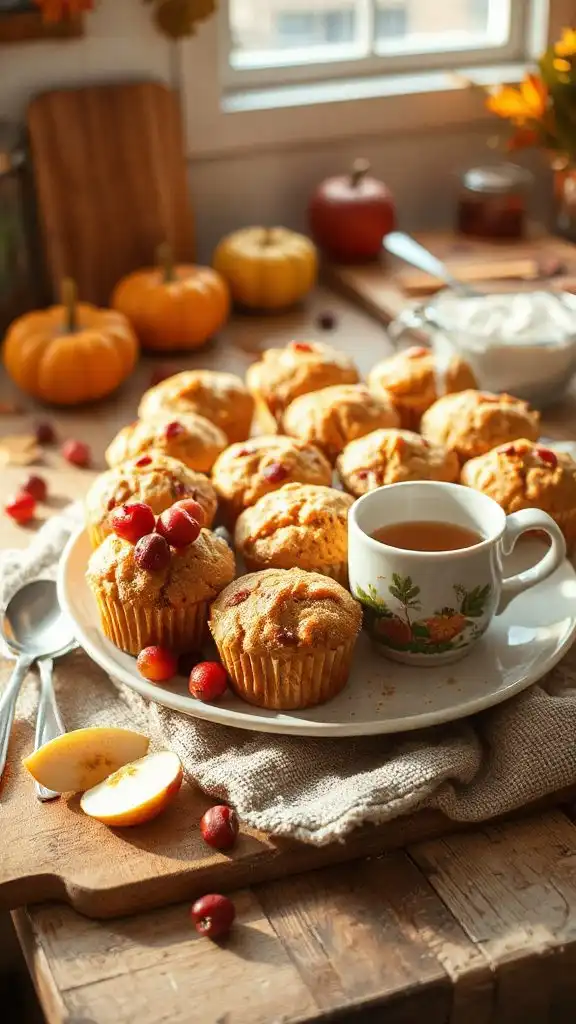 vegan apple cranberry muffins