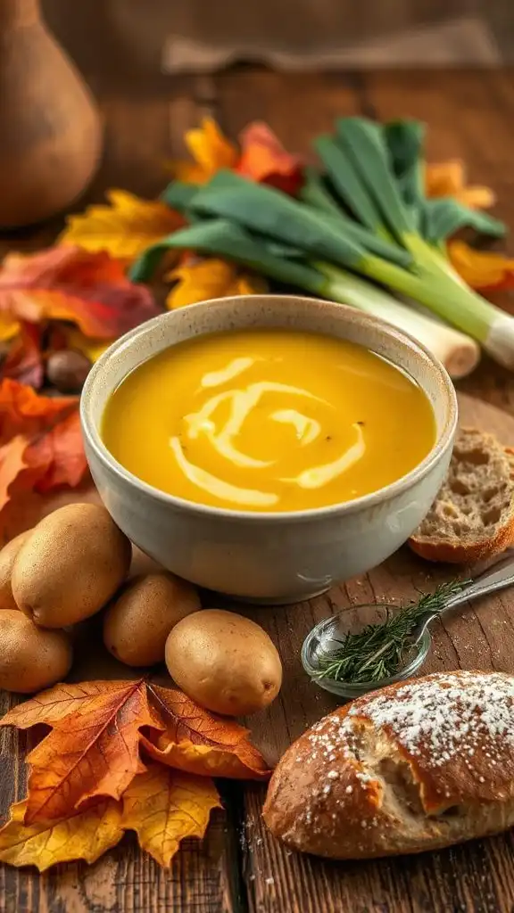 vegan creamy potato leek soup