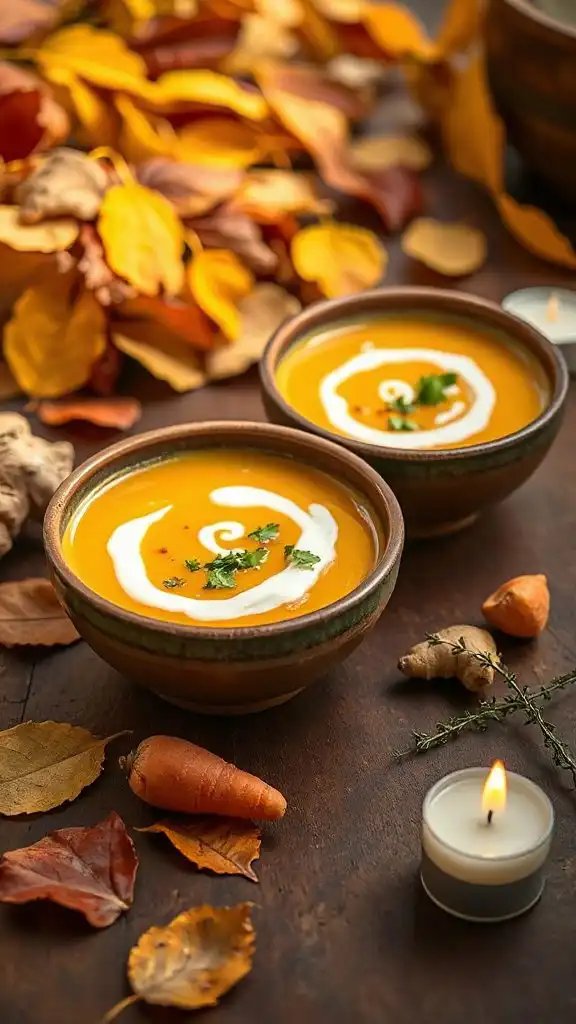 vegan ginger carrot coconut soup