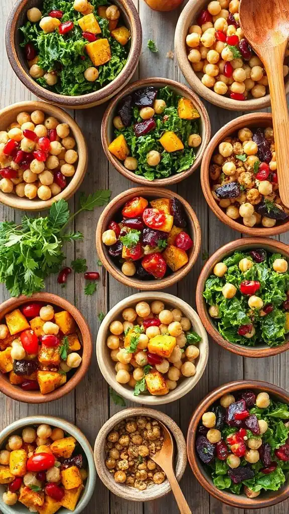 vegan protein rich chickpea salads