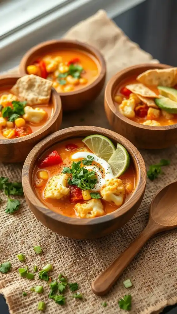 vegetarian taco cauliflower soup