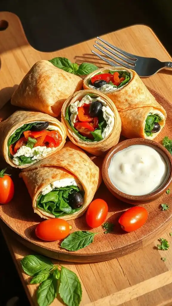 veggie filled cream cheese wrap