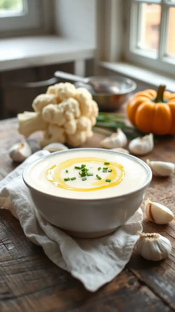 velvety garlic cauliflower soup