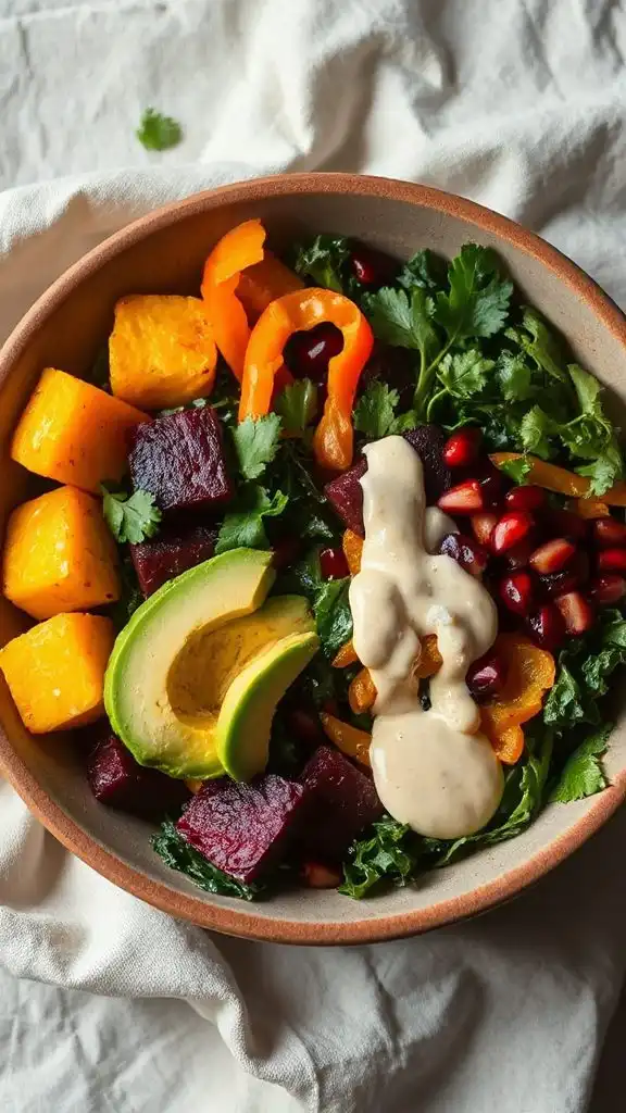 vibrant autumn vegetable bowl