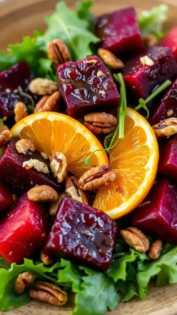 vibrant beet and orange salad