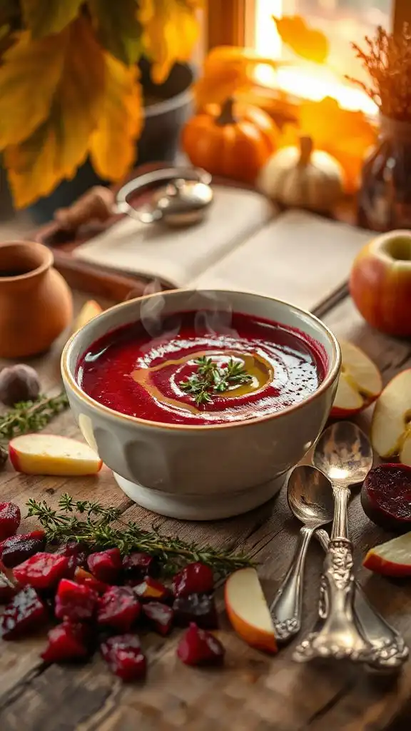vibrant beet apple soup