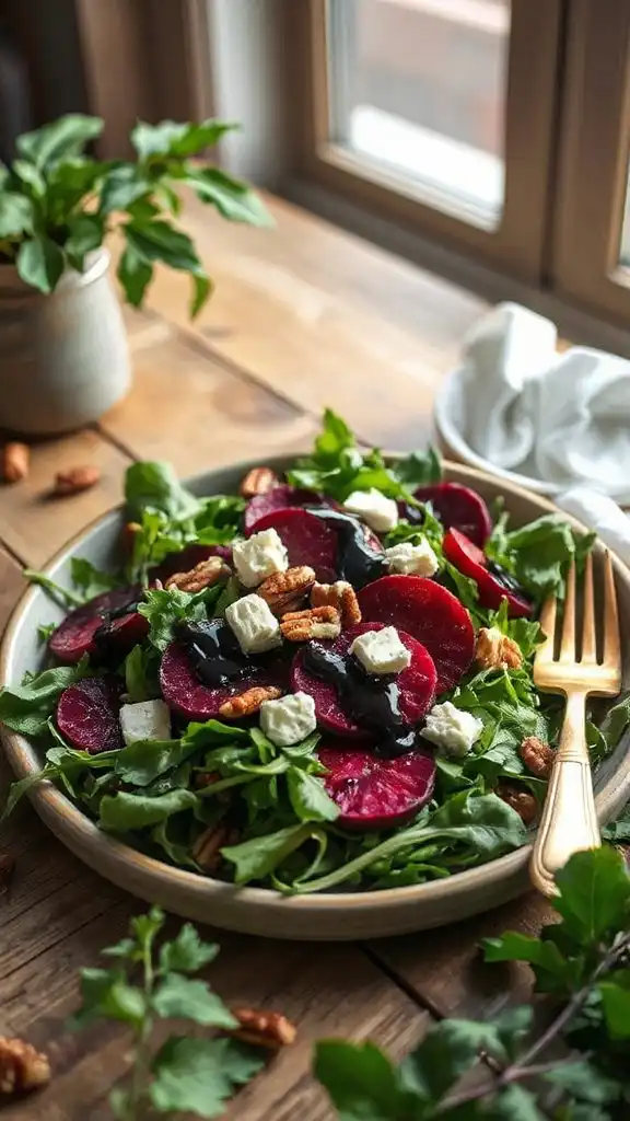 vibrant beet arugula salad