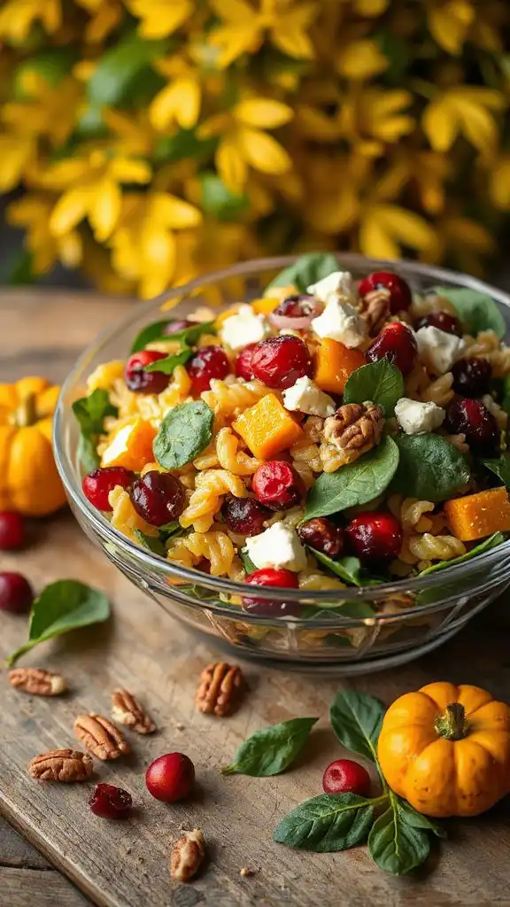 vibrant cranberry spinach orzo salad