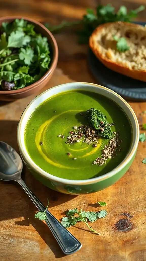 vibrant hemp kale soup