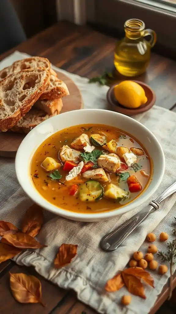 vibrant mediterranean chicken soup