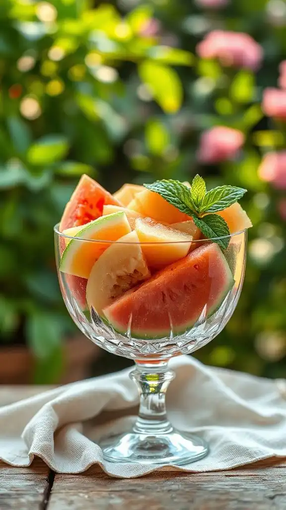 vibrant melon fruit cup