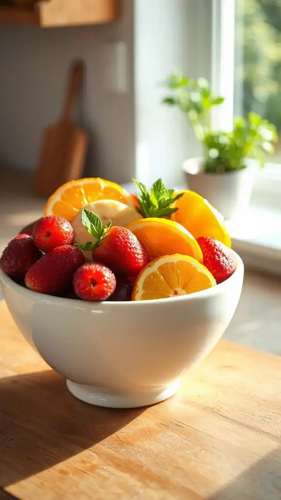 vibrant mixed fruit bowl