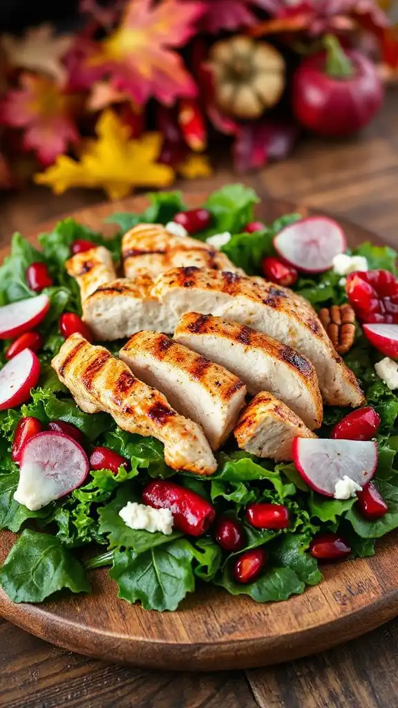 vibrant pomegranate chicken salad
