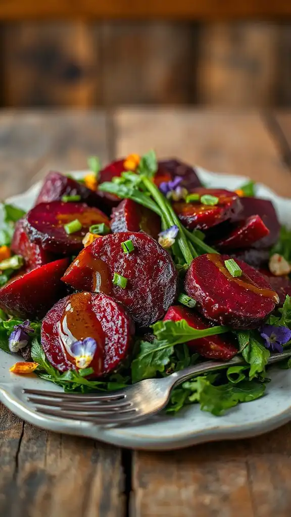 vibrant roasted beetroot salad