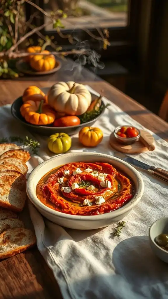 vibrant roasted pepper dip