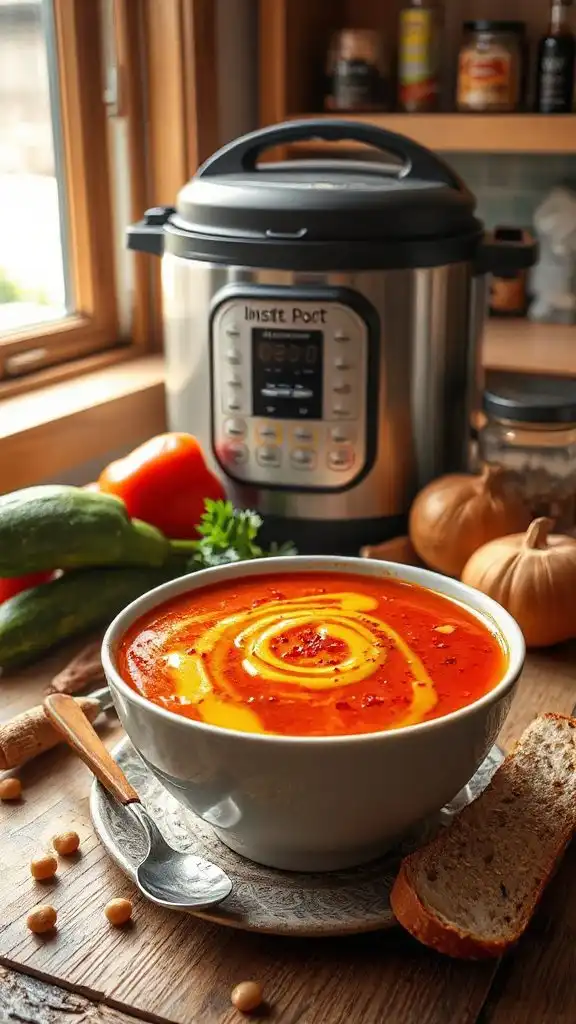 vibrant roasted red pepper soup