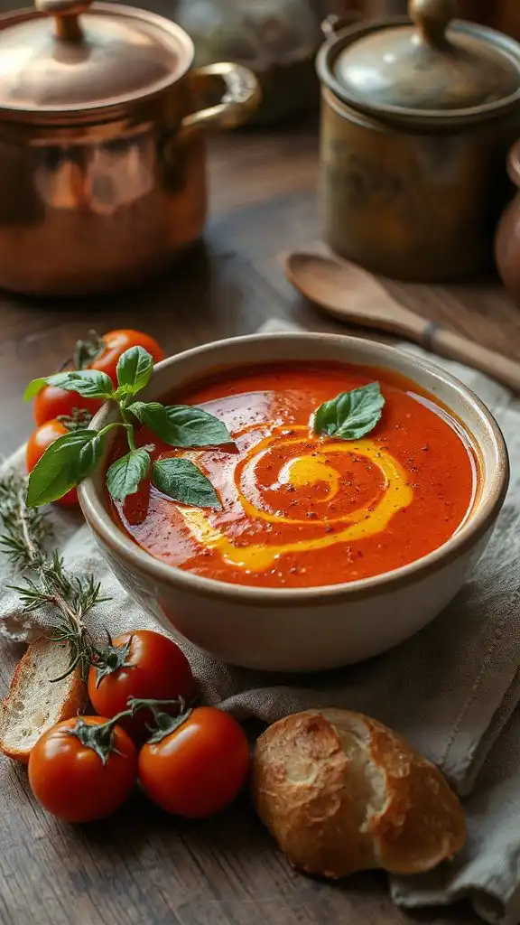 vibrant roasted tomato soup