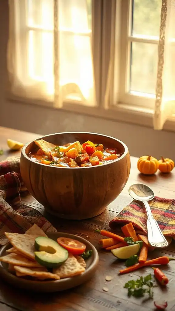 vibrant vegetable tortilla soup