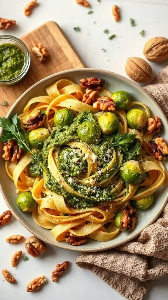 walnut pesto pasta dish
