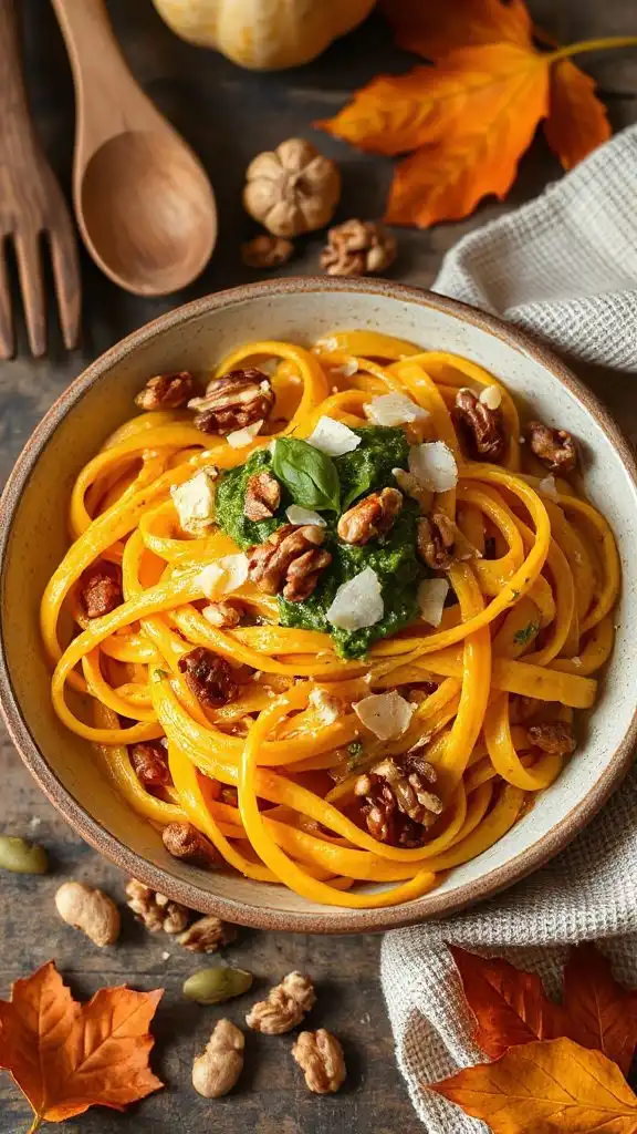 walnut pumpkin pesto pasta