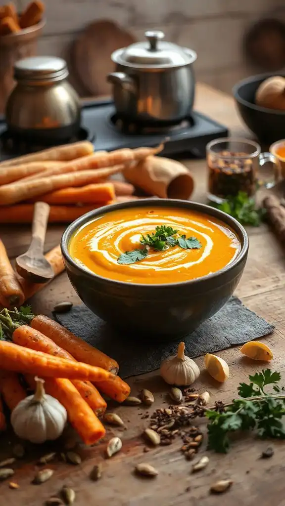warm and spiced carrot soup warm and spiced carrot soup