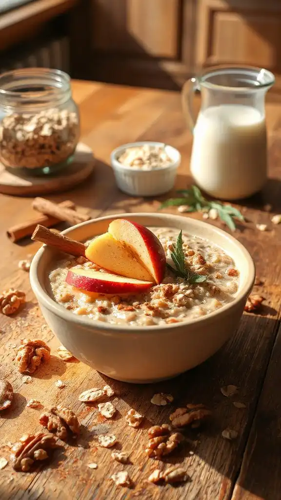 warm apple cinnamon oatmeal