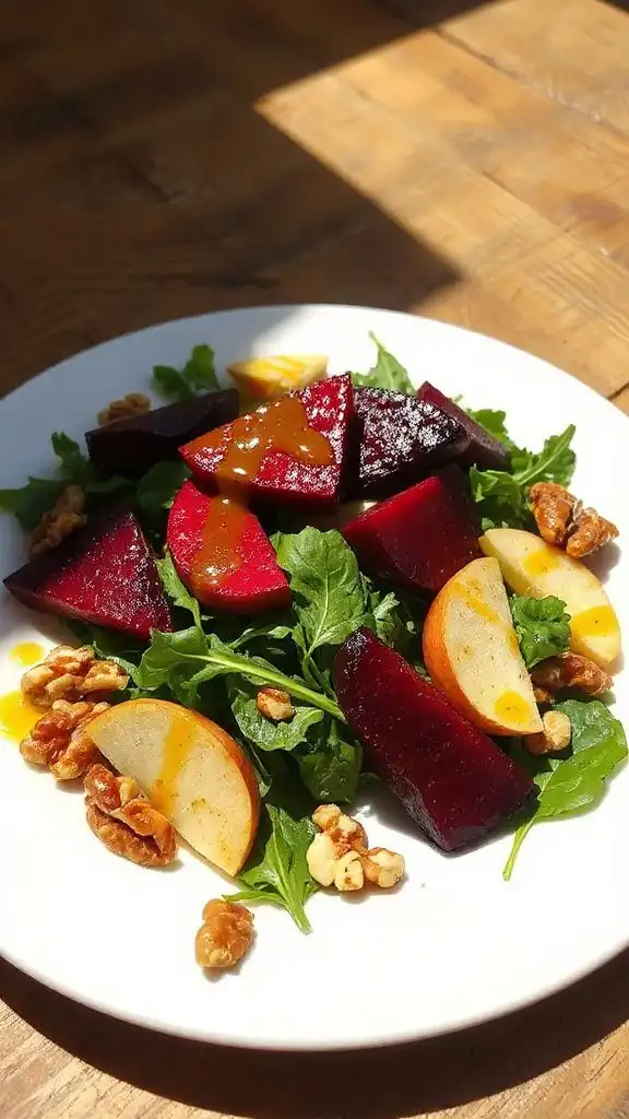warm beetroot apple salad