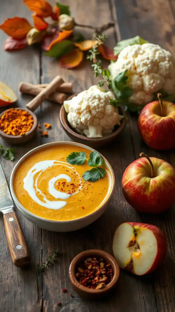warm curried apple soup