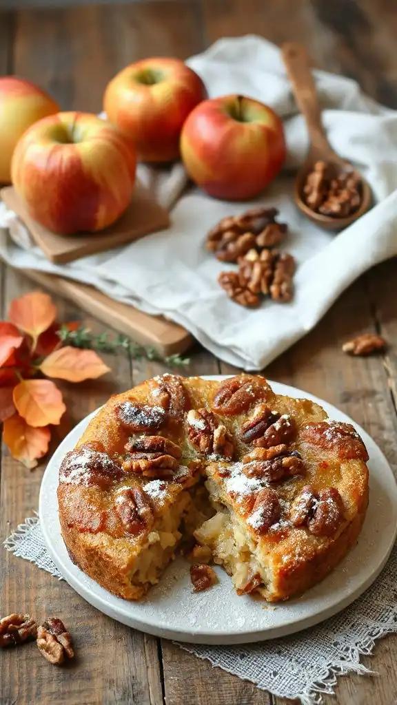 warm custardy apple dessert