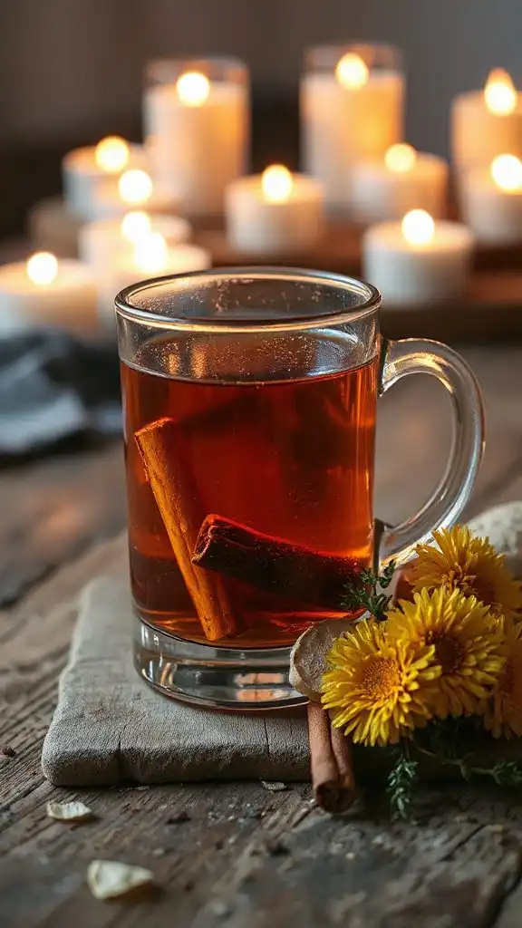 warm dandelion vodka toddy