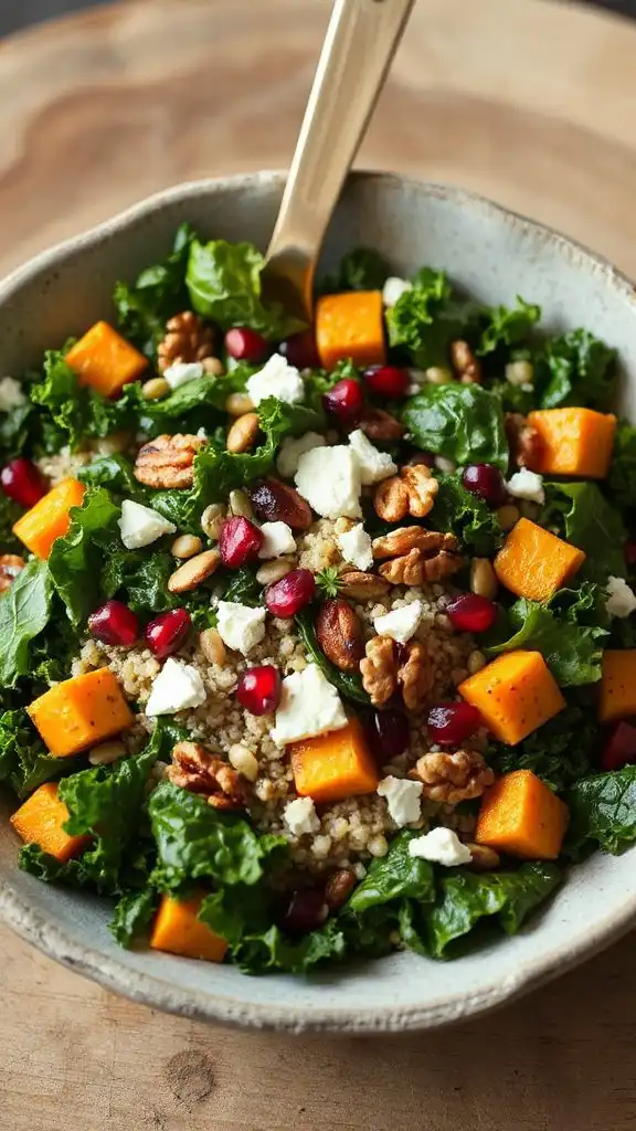 warm kale quinoa salad