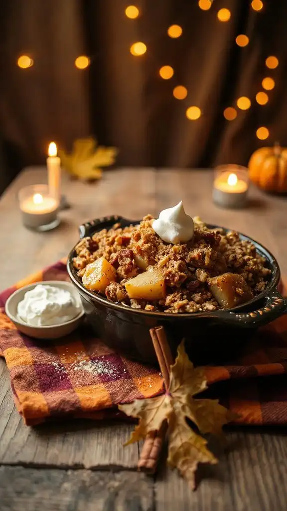 warm maple apple crisp